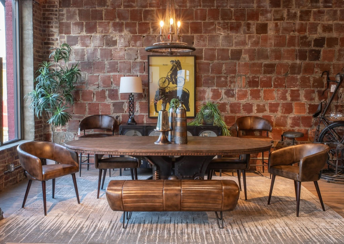 Brisbane Mid - Century Bench in Antique Whiskey Leather - Home Trends & Design