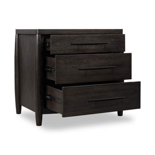 Koko Three Drawer Nightstand with Cord Management