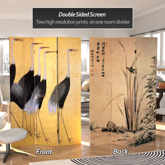 6 ft. Tall Double Sided Cranes Room Divider