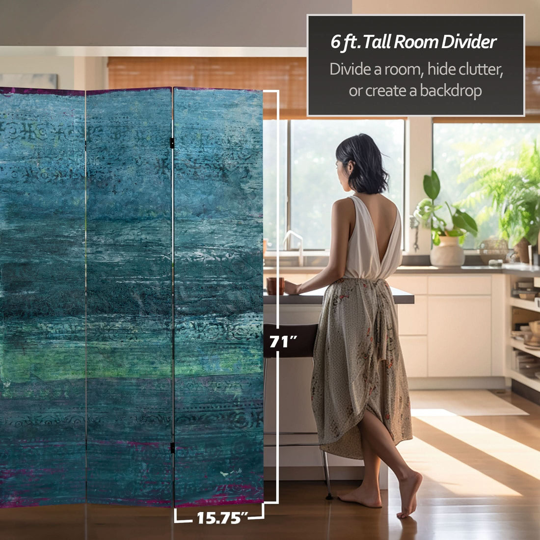 6 ft. Tall Double Sided Horizon Canvas Room Divider