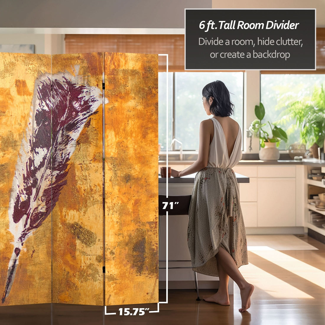 6 ft. Tall Double Sided Flight Canvas Room Divider