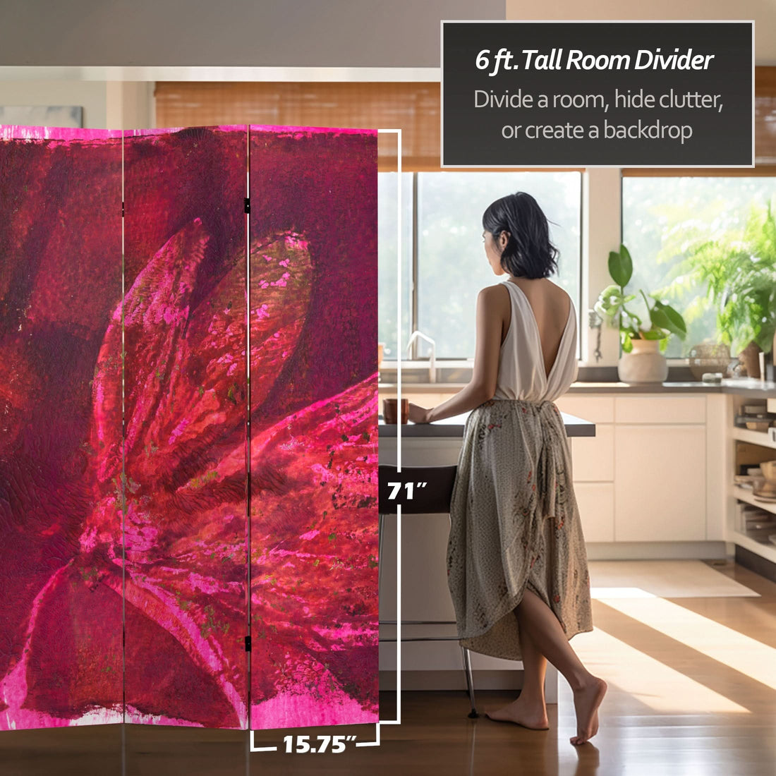 6 ft. Tall Double Sided Desire Canvas Room Divider