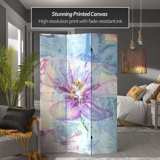 6 ft. Tall Double Sided Love Blossom Canvas Room Divider