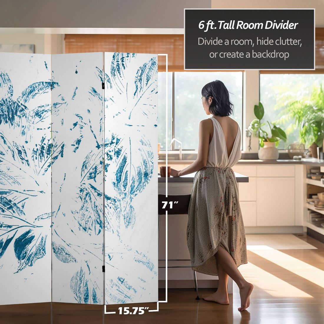 5 1/4 ft. Spring Morning Canvas Room Divider 6 Panel