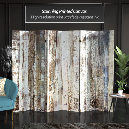 6 ft. Tall Double Sided Winter Woods Canvas Room Divider