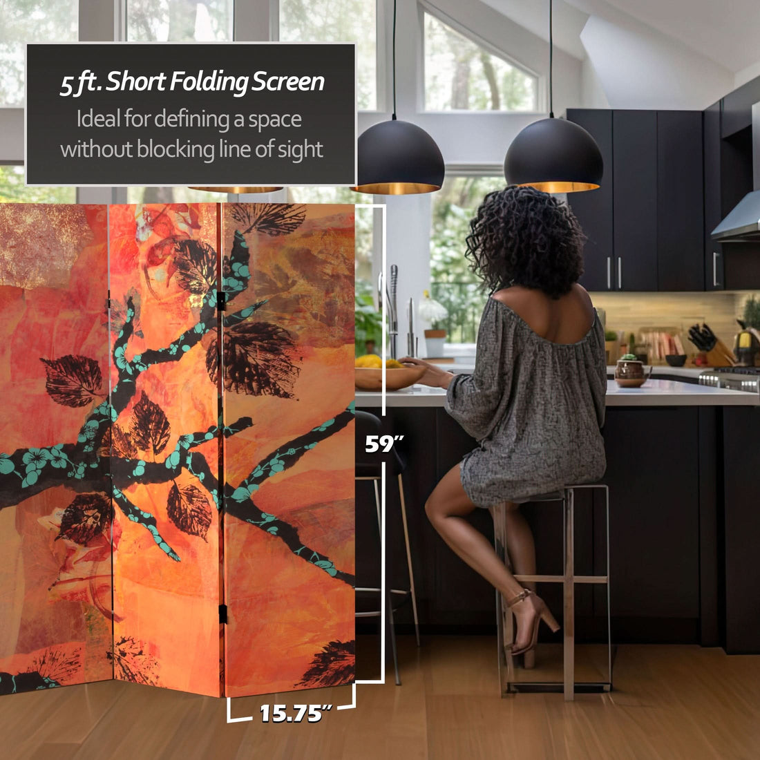 5 ft. Tall Rich Autumn Canvas Room Divider
