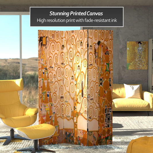 6 ft. Tall Double Sided Works of Klimt Room Divider - Stoclet Frieze