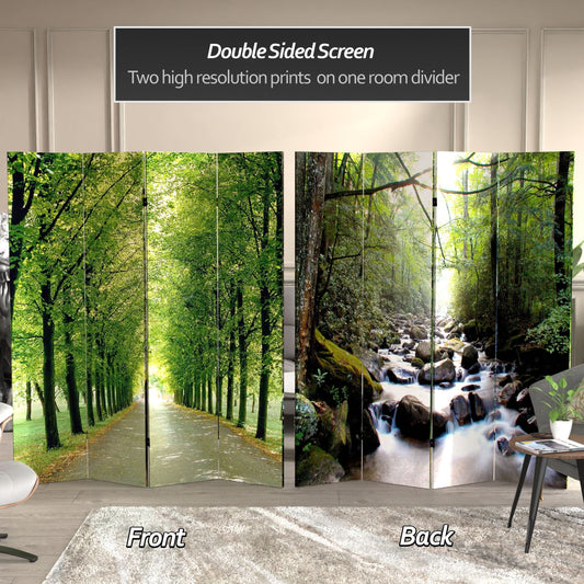 6 ft. Tall Double Sided Path of Life Canvas Room Divider