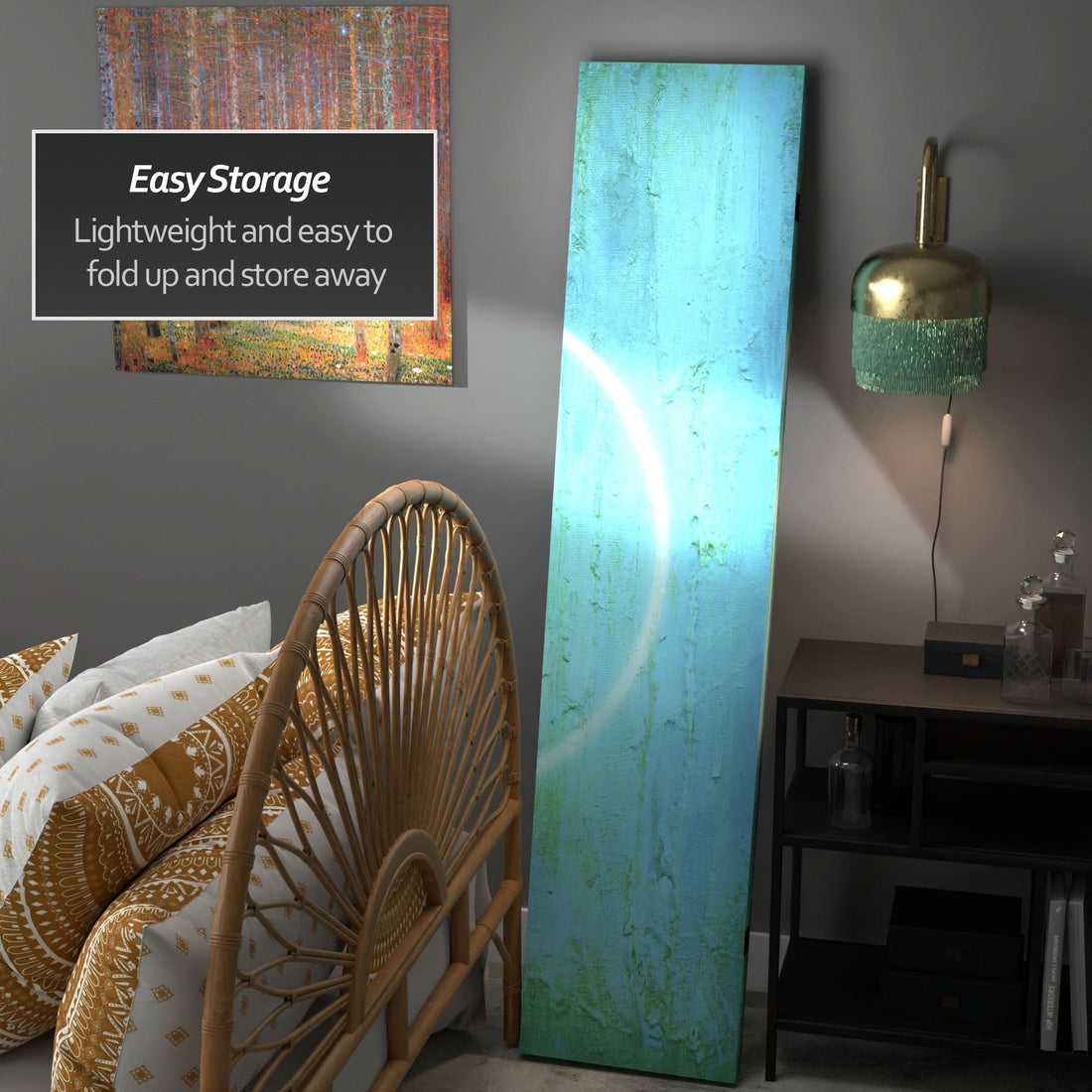 6 ft. Tall Double Sided Yin Yang/Om Canvas Room Divider
