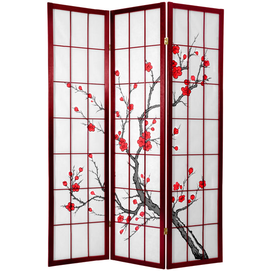 6 ft. Tall Cherry Blossom Shoji Screen 3 Panel