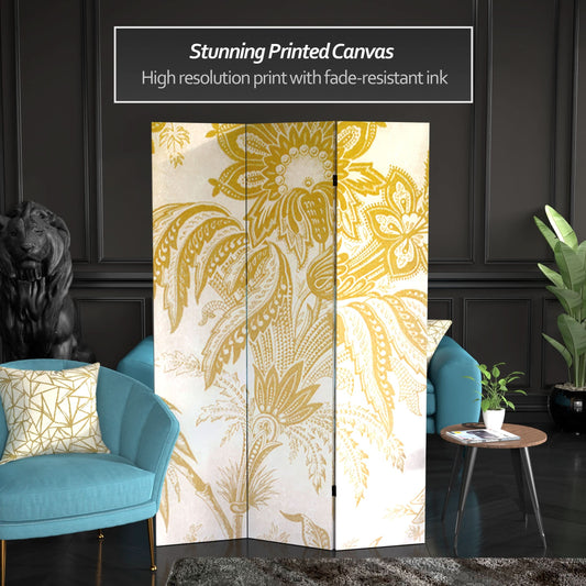 6 ft. Tall Gold Toile Double Sided Room Divider