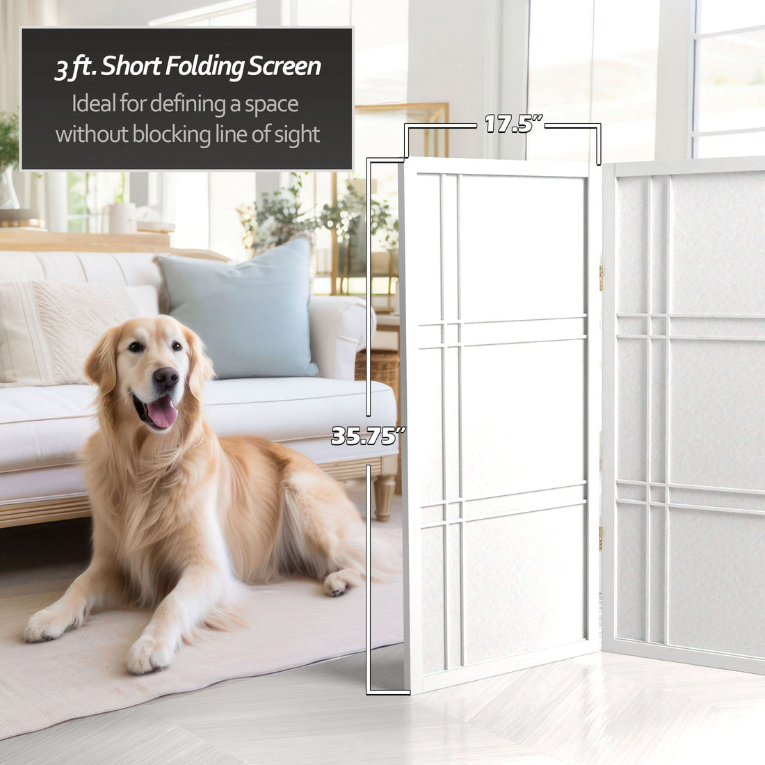 3 ft. Short Double Cross Shoji Screen