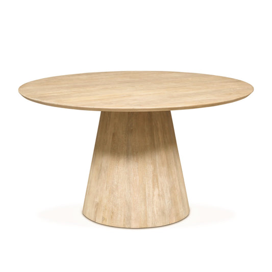 Calabasas 54" Modern Round Dining Table in Natural White - Home Trends & Design