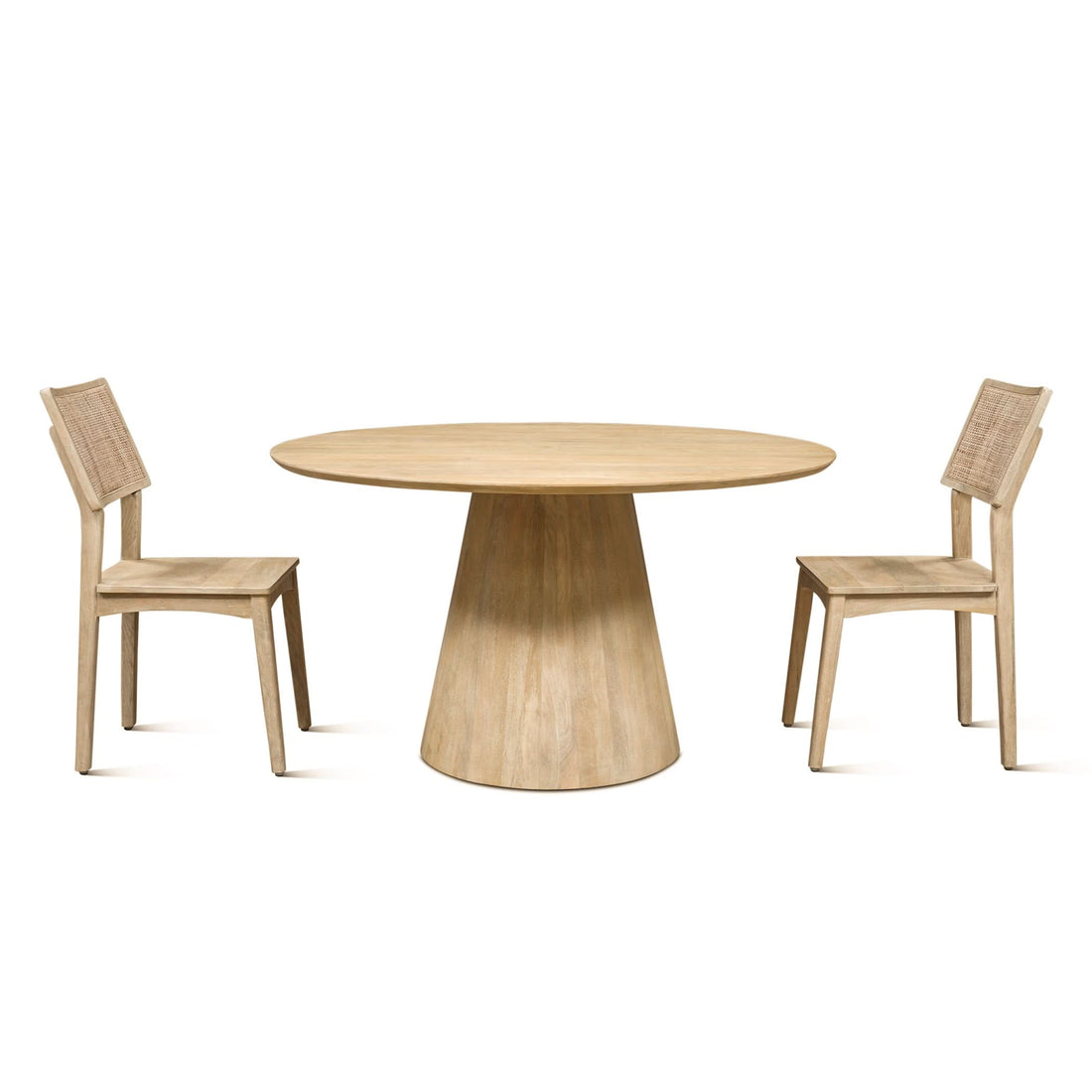 Calabasas 54" Modern Round Dining Table in Natural White - Home Trends & Design