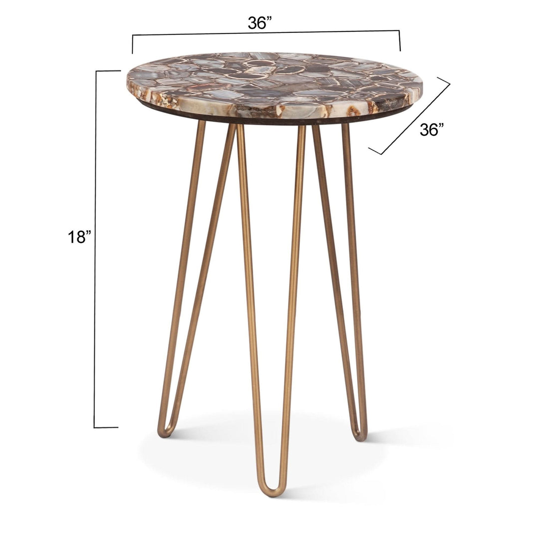 Mumbai Modern Stone and Iron Side Table - Home Trends & Design