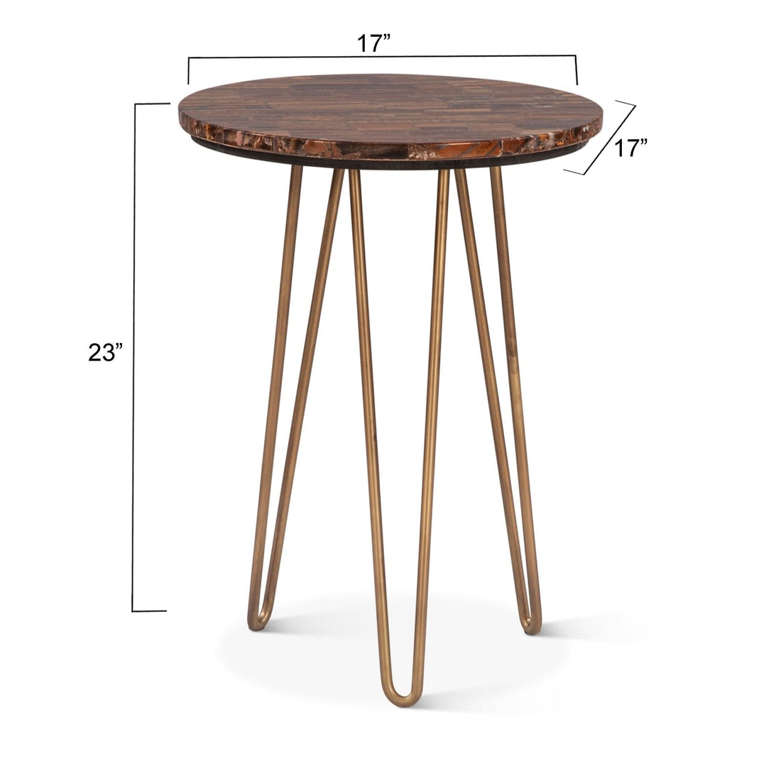Mumbai Modern Side Table in Tiger Eye Stone - Home Trends & Design