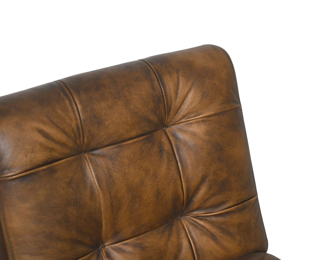 Brisbane 19" Stockton Leather Dining Chair in Antique Whiskey - Home Trends & Design