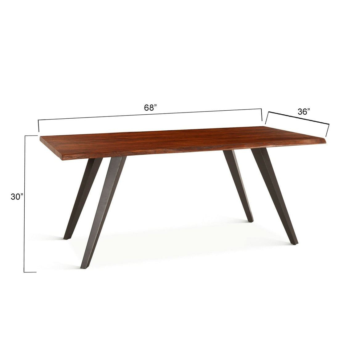 Knoxville 68" Live Edge Acacia Wood Dining Table - Home Trends & Design
