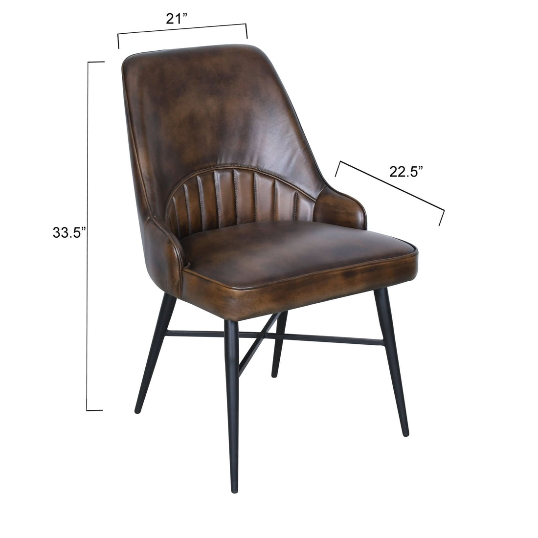 Galway Dining Chair in Antique Whiskey Leather - Home Trends & Design