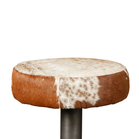 Melbourne Brown Cowhide Leather and Iron Bar Stool - Home Trends & Design