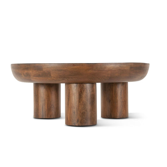 Noto 39" Round Coffee Table in Acorn Brown - Home Trends & Design