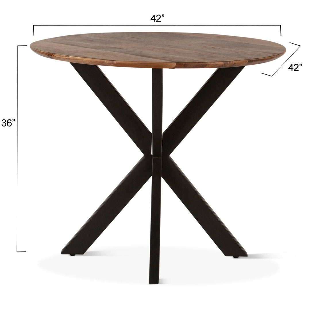 Santa Margherita 42" Mango Wood and Iron Round Gathering Table - Home Trends & Design