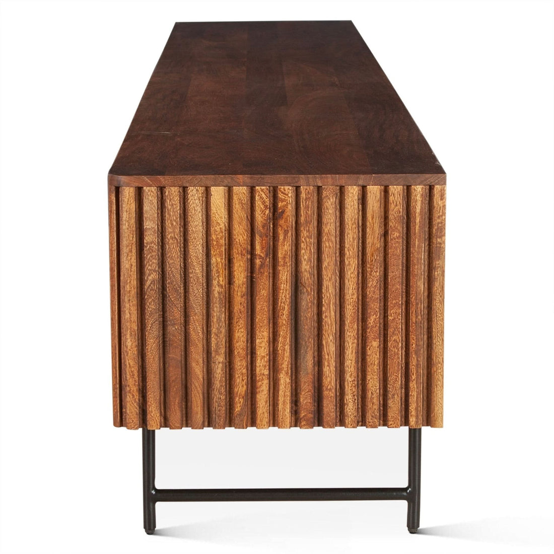 Halden 98" Acacia Wood Plasma Cabinet in Pecan Brown - Home Trends & Design