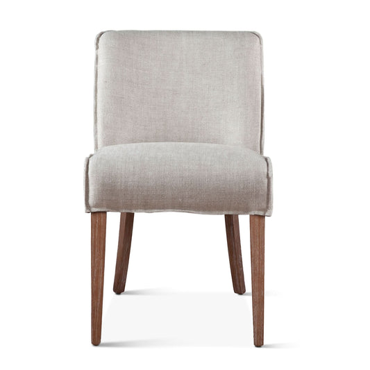 Avery Casual Off White Linen Dining Chair with Natural Legs - Home Trends & Design