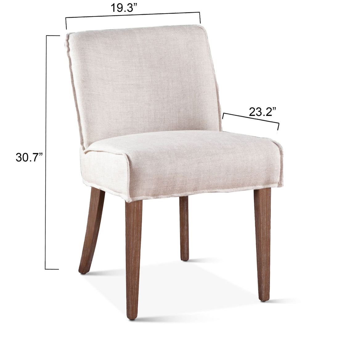 Avery Casual Off White Linen Dining Chair with Natural Legs - Home Trends & Design