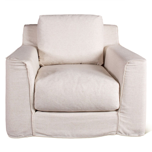 Oliver White Linen Slipcover Armchair - Home Trends & Design