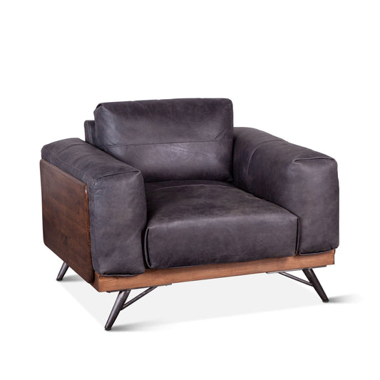 Chiavari Mid Century Leather Arm Chair