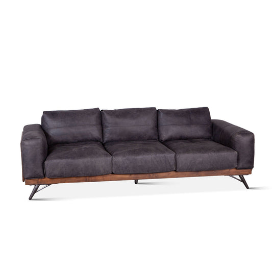 Chiavari Mid Century Leather Sofa