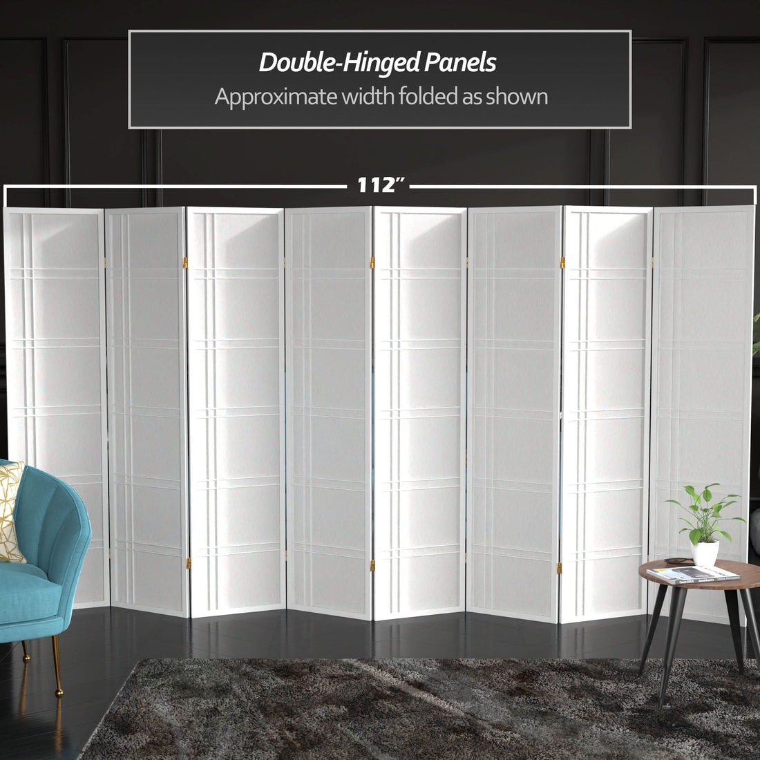 6 ft. Tall Double Cross Shoji Screen