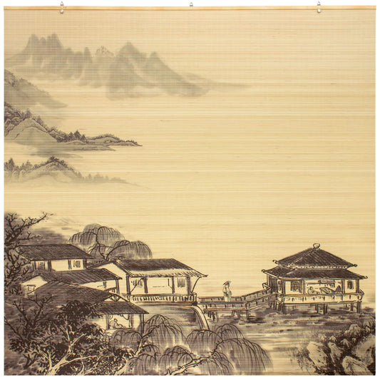 Landscape Bamboo Window Shade Blind