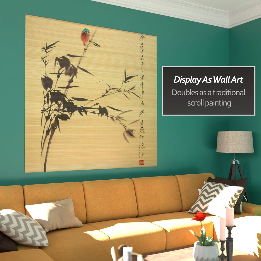 Nesting Birds Bamboo Window Shade Blind