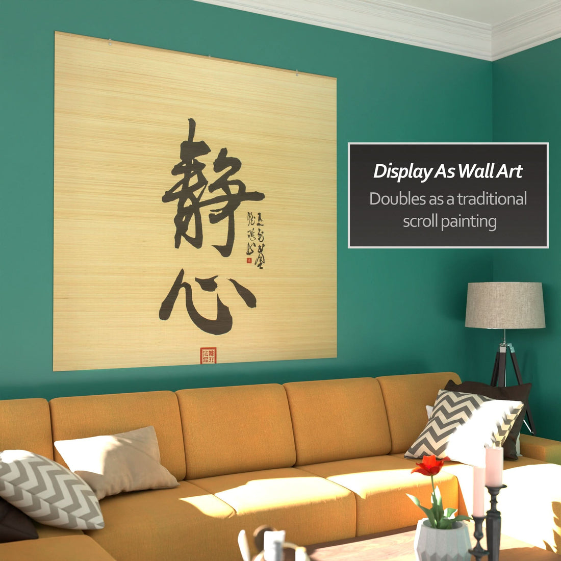 Calligraphy Bamboo Window Shade Blind