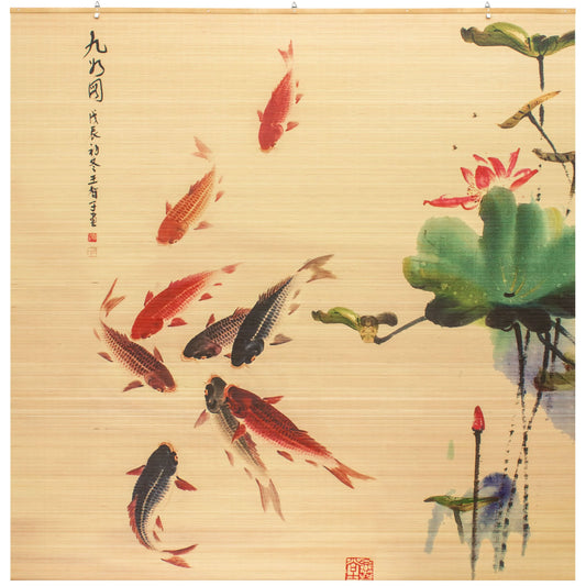 Koi Pond Bamboo Window Shade Blind