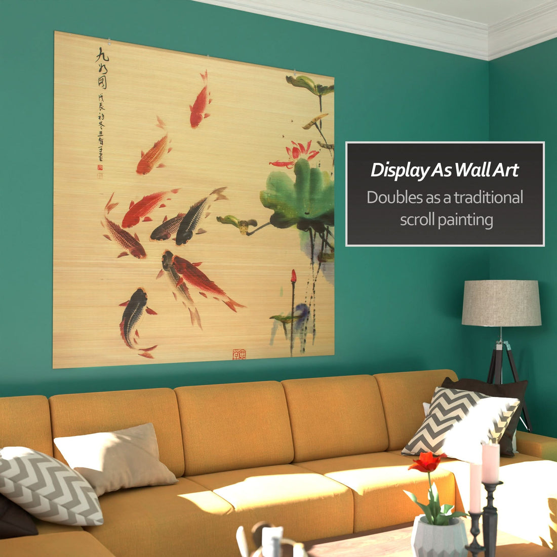 Koi Pond Bamboo Window Shade Blind