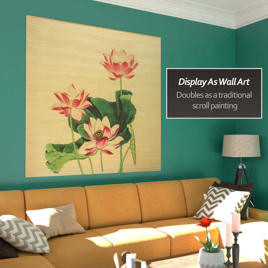 Lotus Blossom Bamboo Window Shade Blind