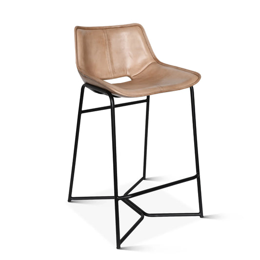 Brisben Open Back Leather Barstool