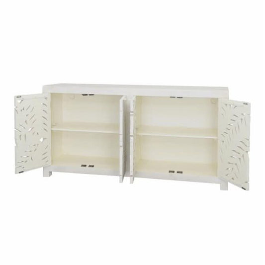 Isla 70" Four Door Sideboard in Distressed White - Home Trends & Design