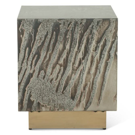 Odessa Modern Industrial Side Table in Desert Patina - Home Trends & Design