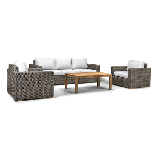 Dune Teak 4 Piece Sofa Club Chair Set