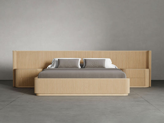 Toren Extended Bed with Nightstands - studio photograph