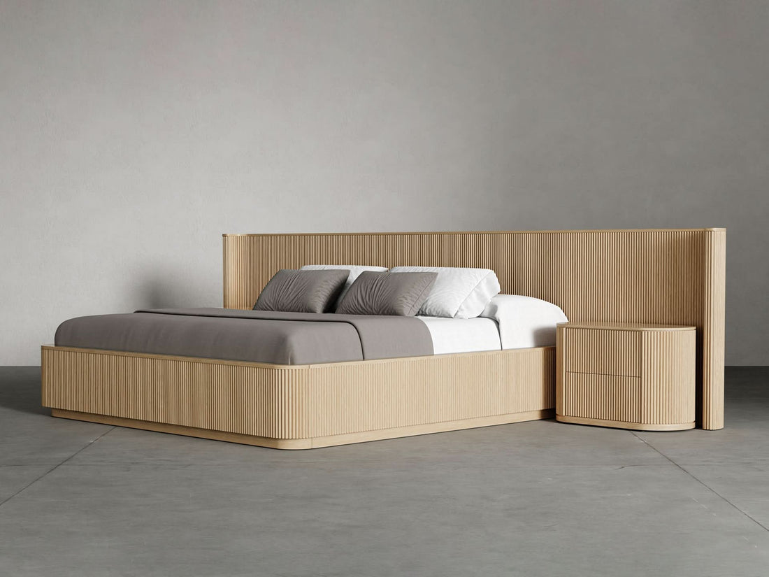 Toren Extended Bed with Nightstands - studio photograph