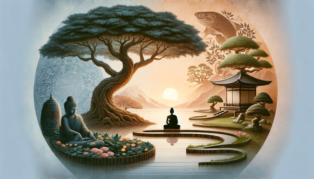 Image reflecting the transition of Meditation from India to Japan