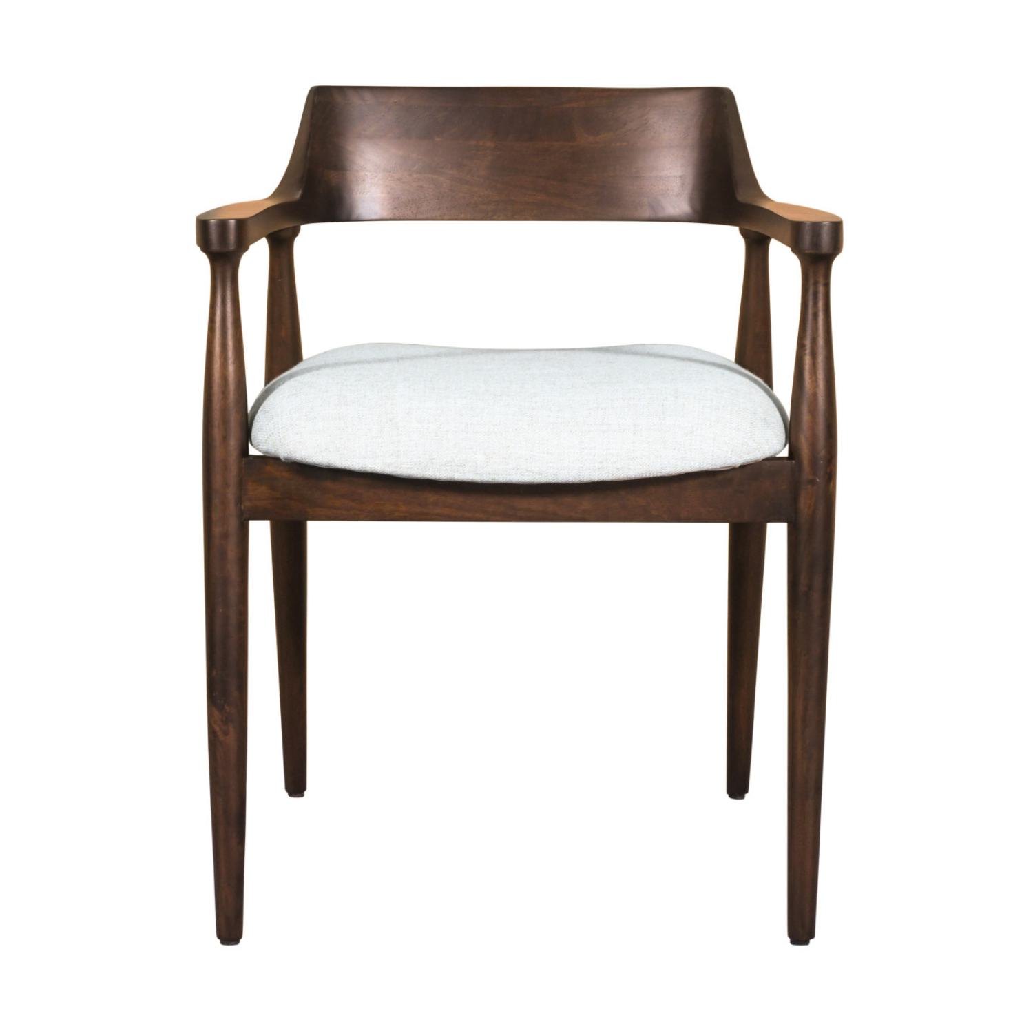Amaroo Solid Mango Linen Upholstered Dining Arm Chair