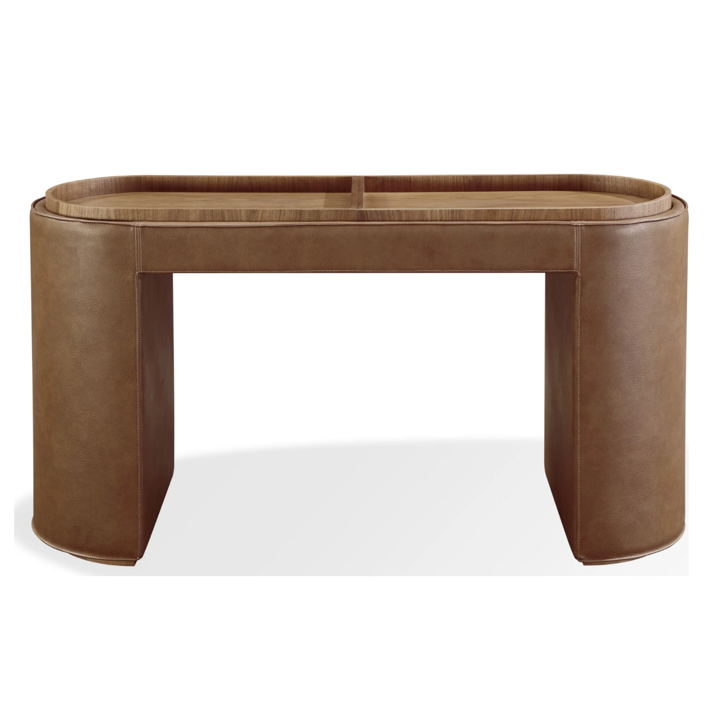 Yeal Leather Upholstered Storage Console Table