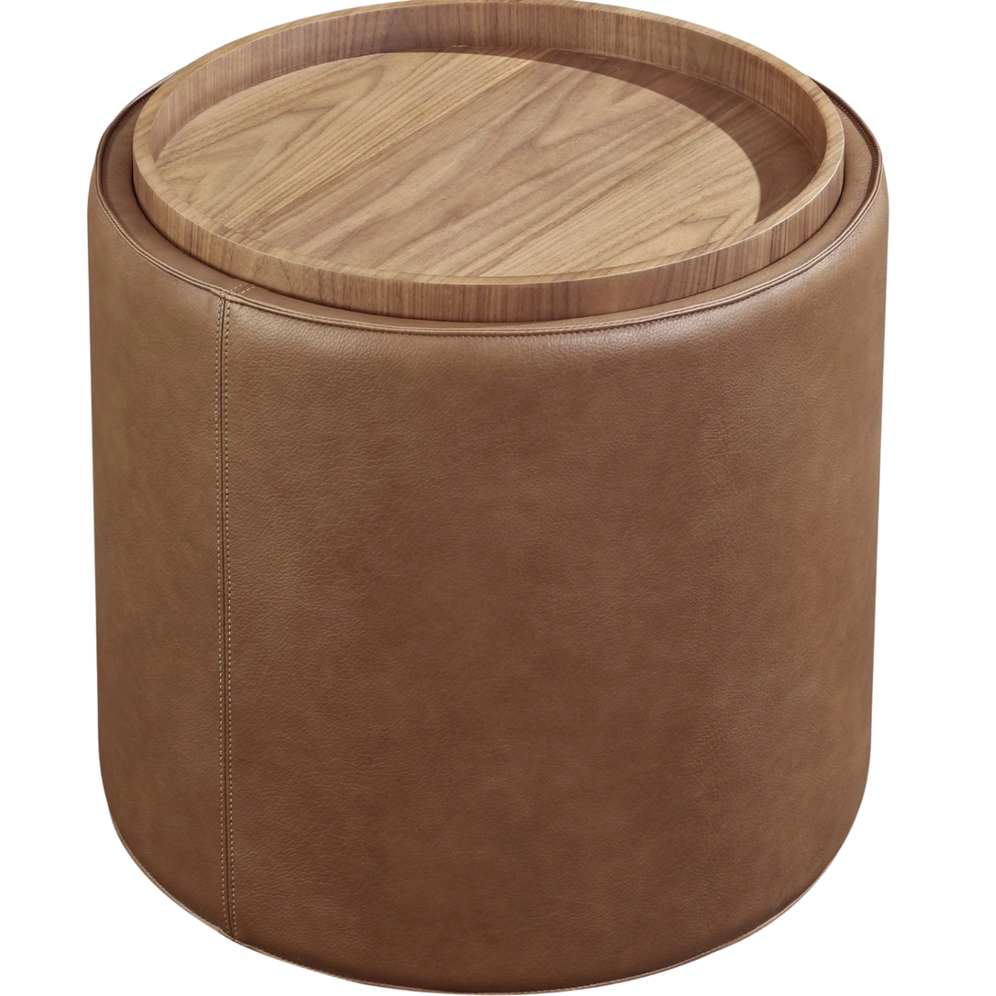 Yeal Leather Upholstered Storage End Table