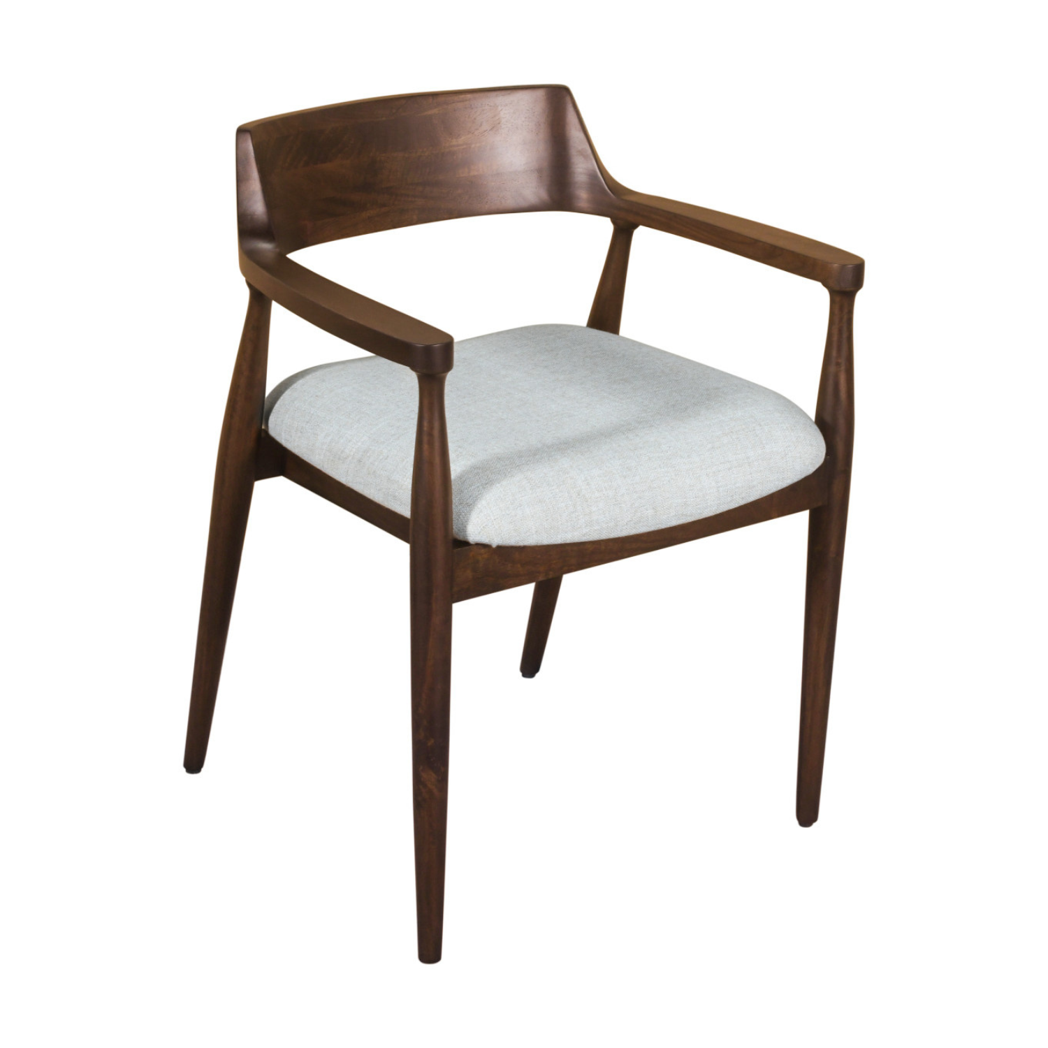 Amaroo Solid Mango Linen Upholstered Dining Arm Chair